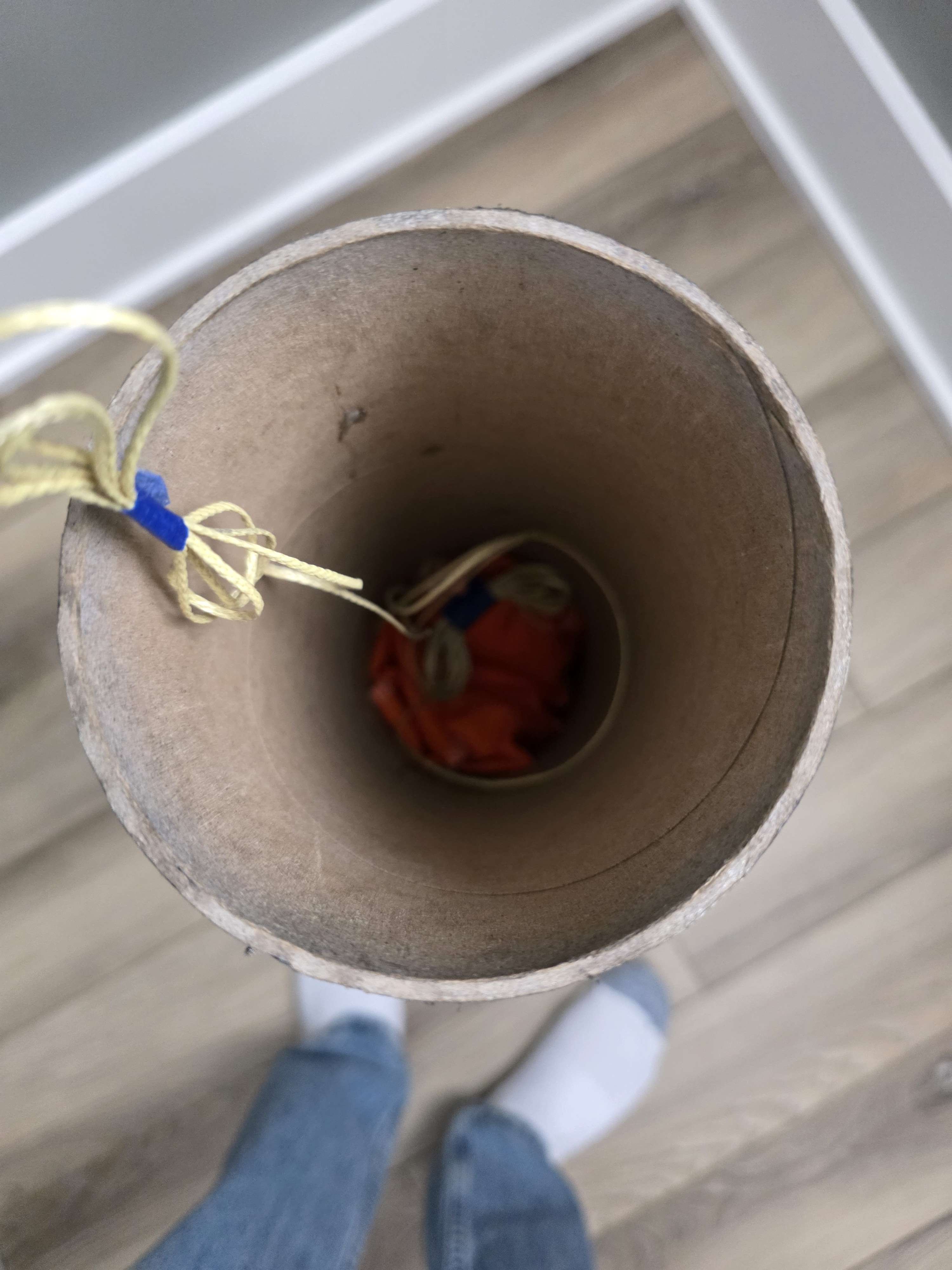 Parachute packed into the airframe from top view